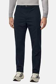 Stretch Cotton Trousers, Navy blue, hi-res