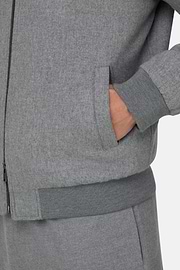 Bomber Padded in Wool Cashmere, Grey, thumb, 5