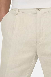 Solid Linen Pince Pants, Sand, thumb, 5