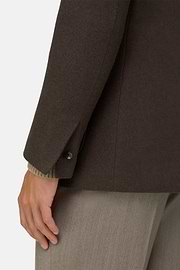 Blazer Guru Collar Padded Wool Cashmere, Brown, thumb, 5