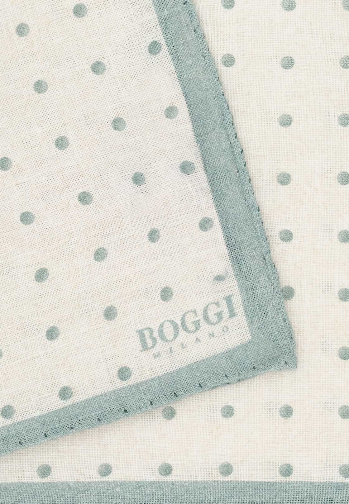 Polka Dot Linen Pocket Square, Green, hi-res, 3