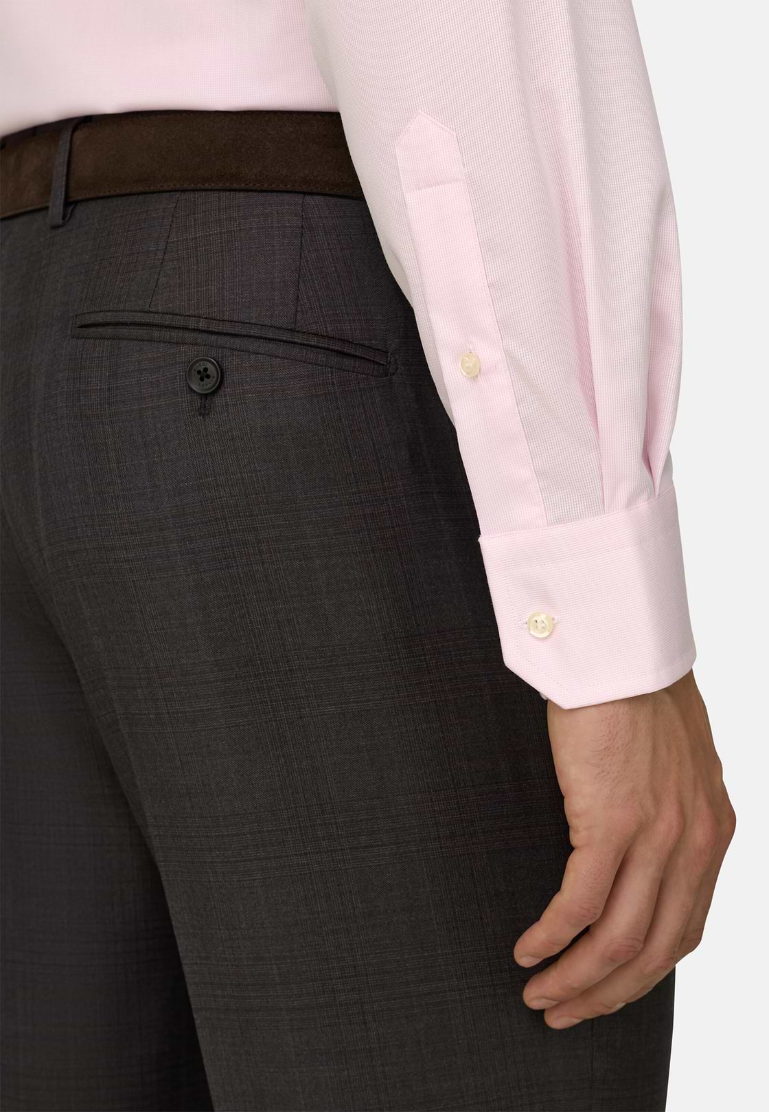 Checked Cotton Non-Iron Regular Fit Shirt, Pink, hi-res, 4