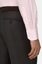 Checked Cotton Non-Iron Regular Fit Shirt, Pink, thumb, 4