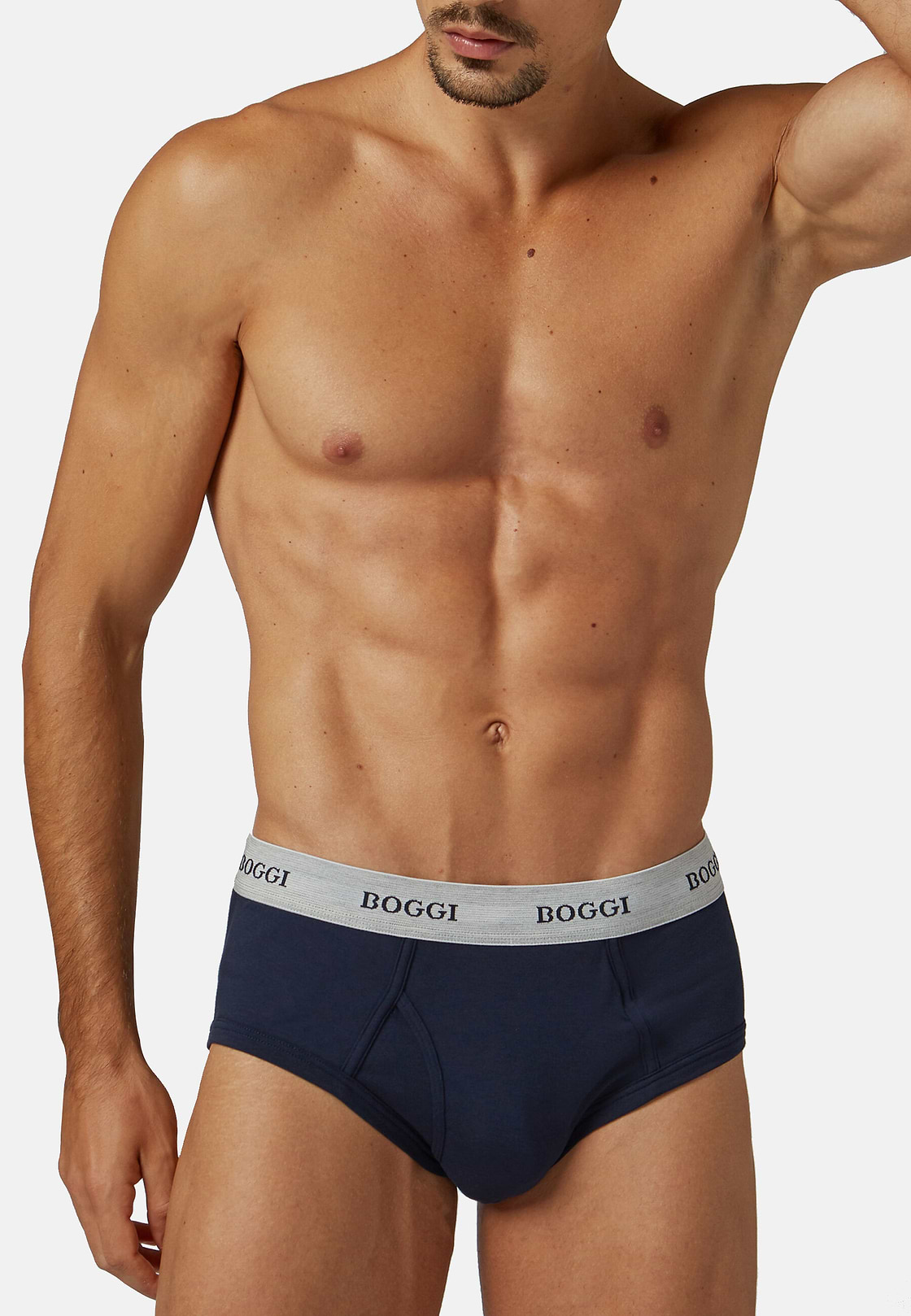 Slip En Jersey De Coton Stretch, bleu marine, hi-res