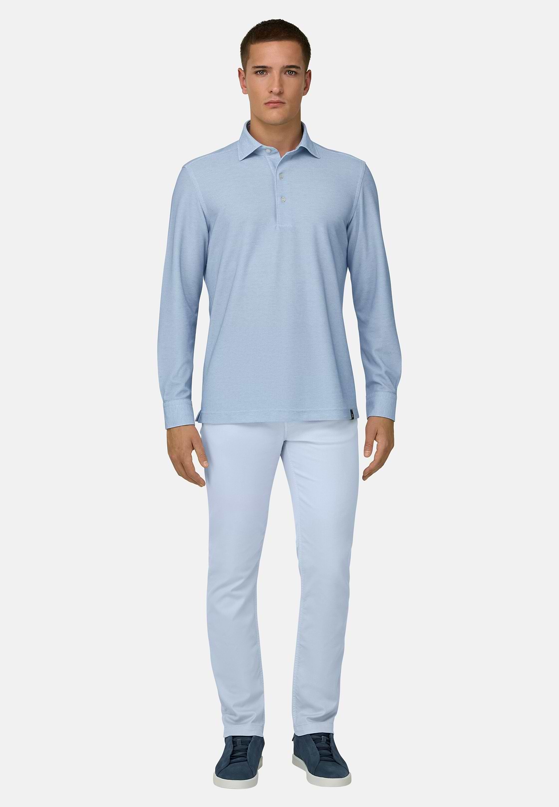 Jeans Aus Elastischem Baumwoll-Tencel, Hellblau, hi-res, 2