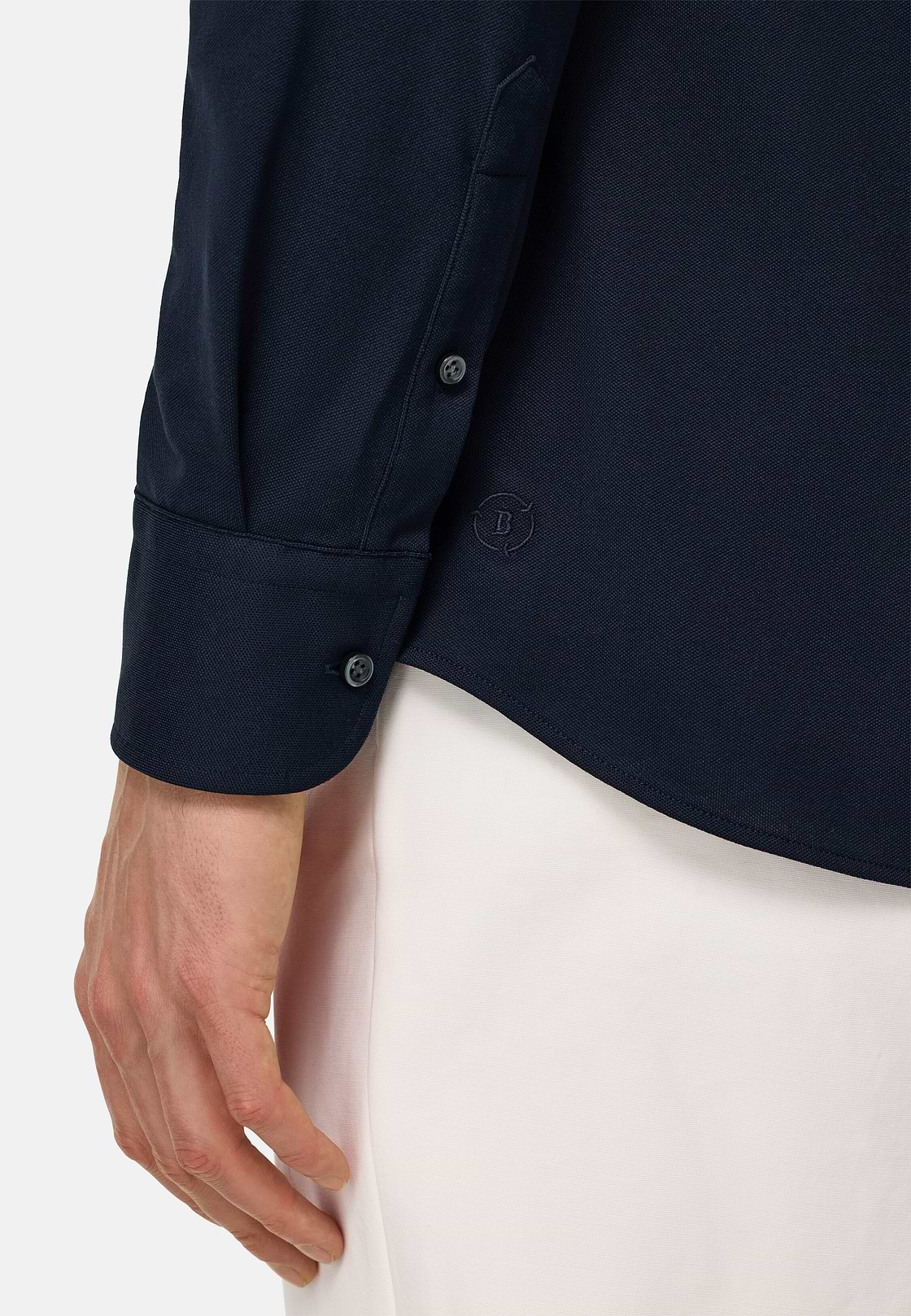 Polo camisa de piqué de alto rendimiento S.Cafè®Regular, Azul  Marino, hi-res