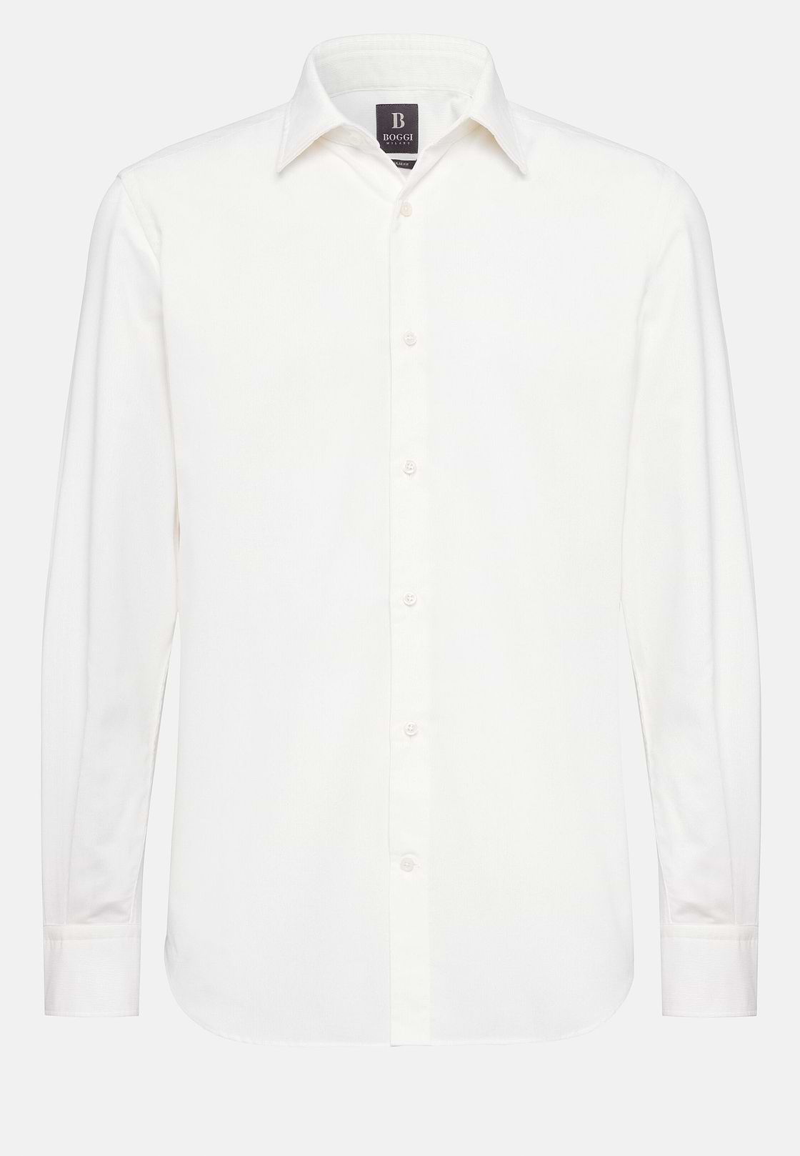 Camisa De Terciopelo De Algodón Regular Fit, Crema, hi-res