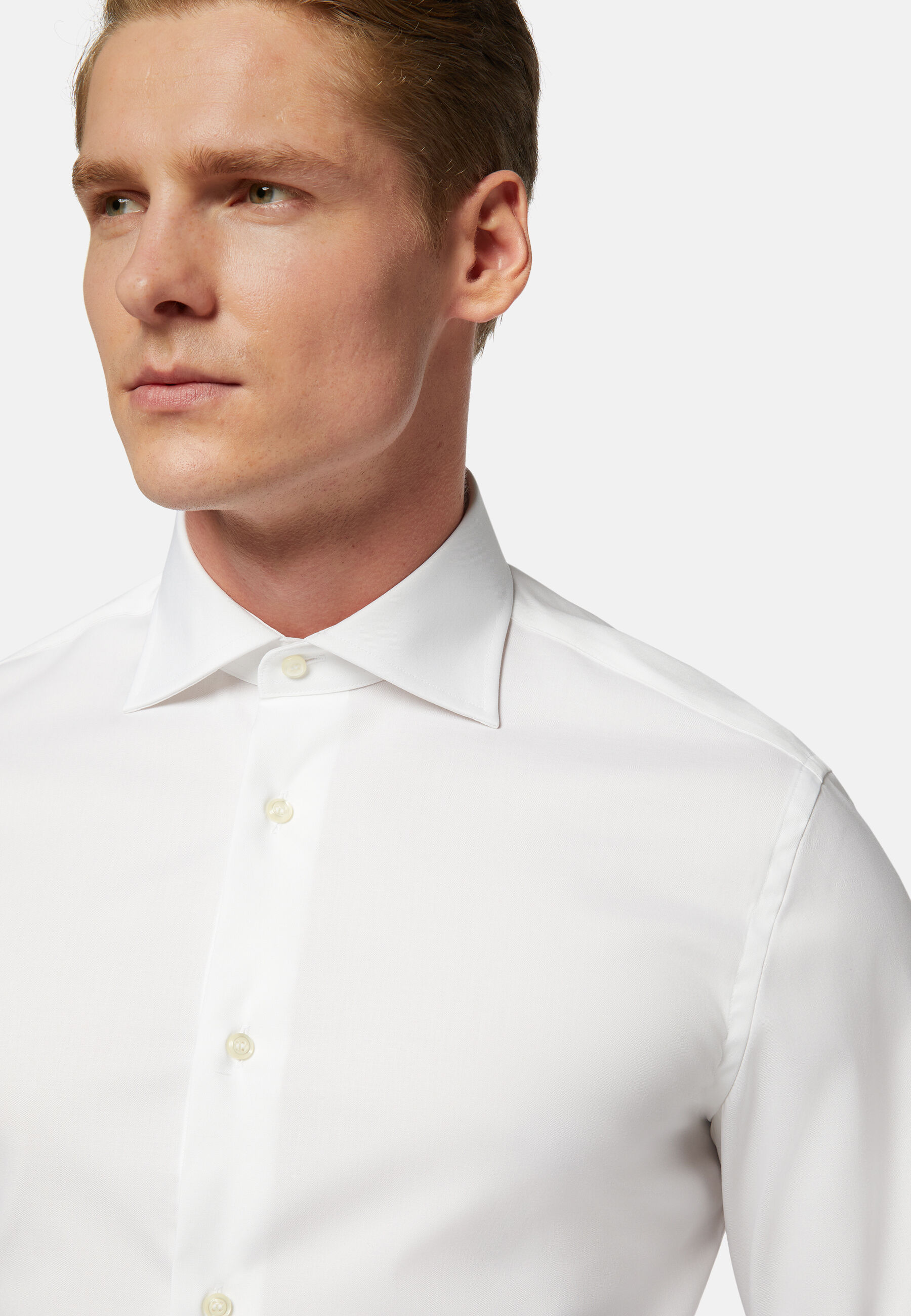 Chemise Blanche Pin Point En Coton Slim Fit, blanc, hi-res