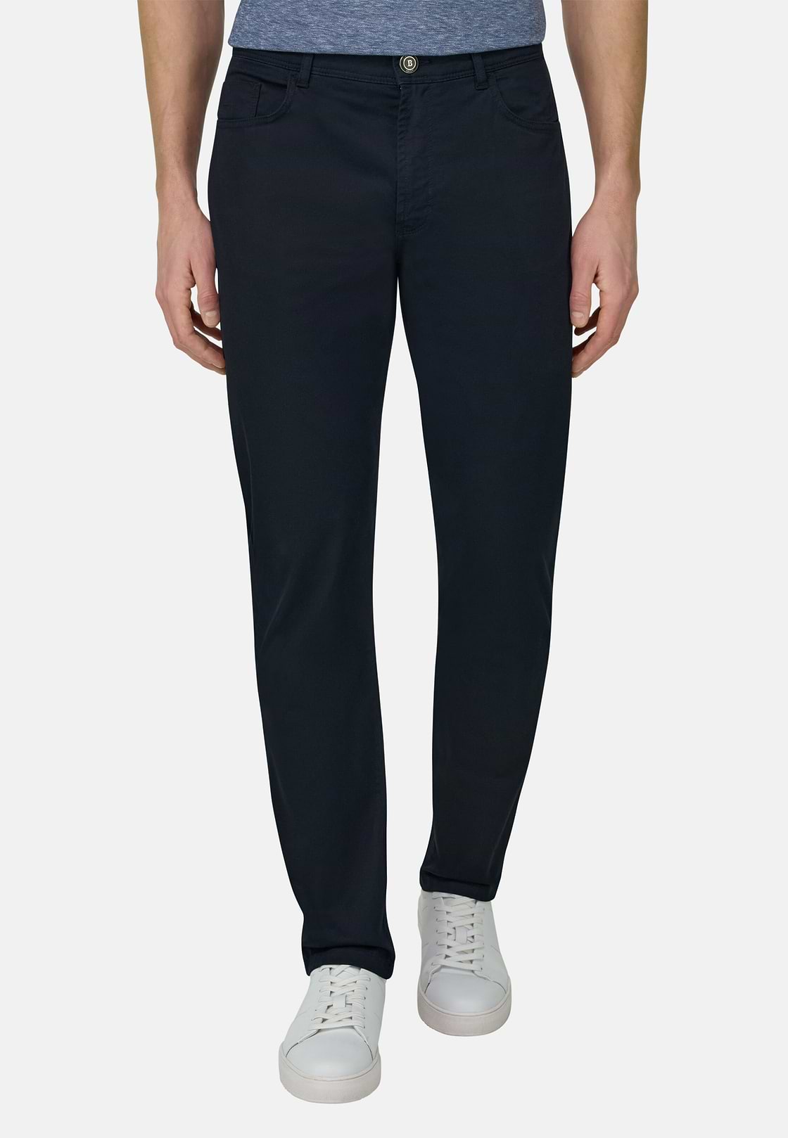 Cotton Tencel 5 Pockets, Navy blue, hi-res, 2