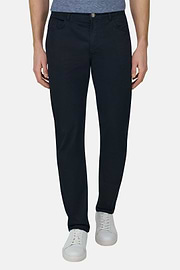 Cotton Tencel 5 Pockets, Navy blue, thumb, 2