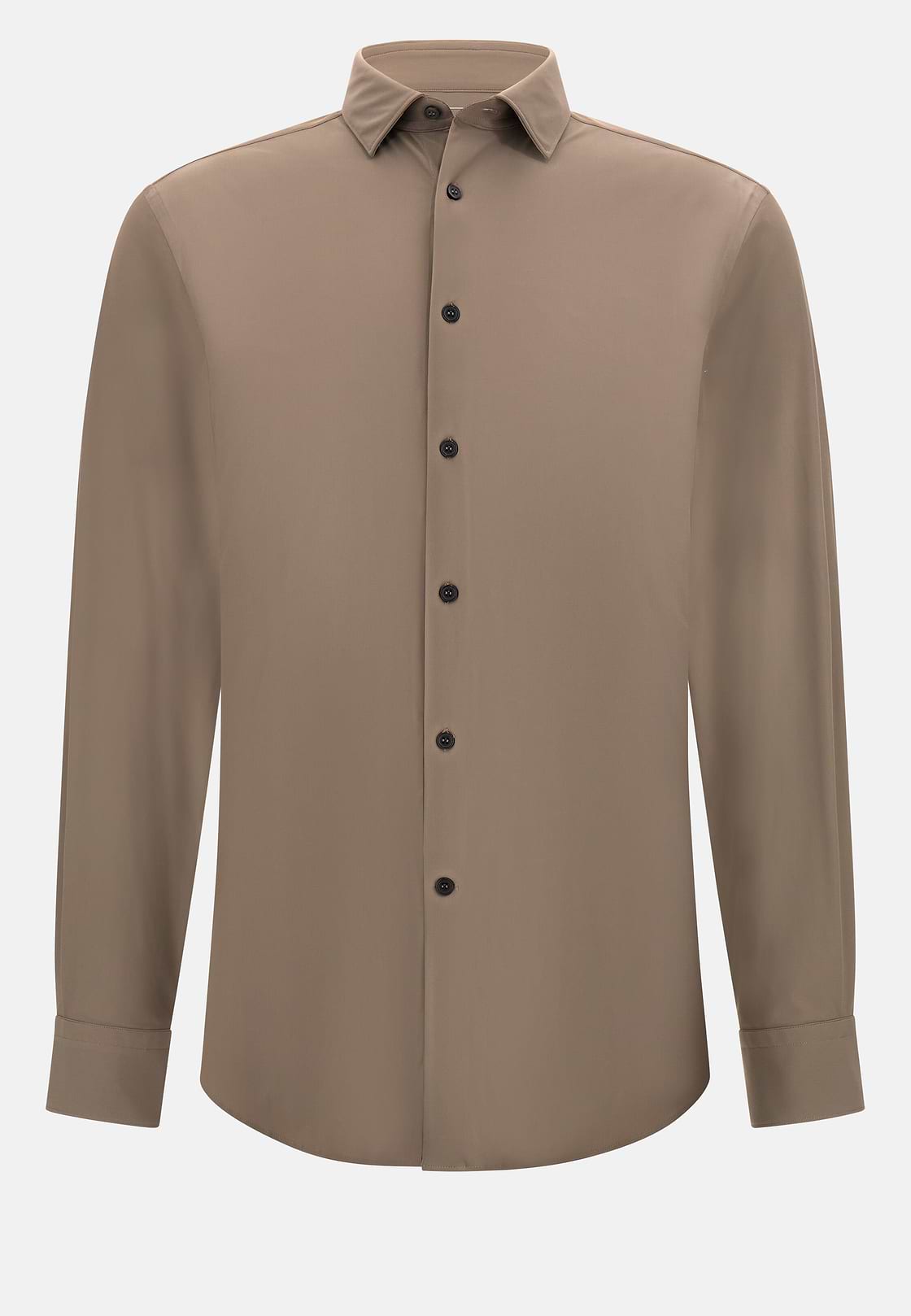 Slim Fit Stretch Nylon Shirt, Taupe, hi-res