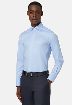 Camisa de sarga de algodón de corte slim
