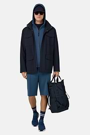 Sahariana De Lana Técnica, Azul  Marino, thumb, 1