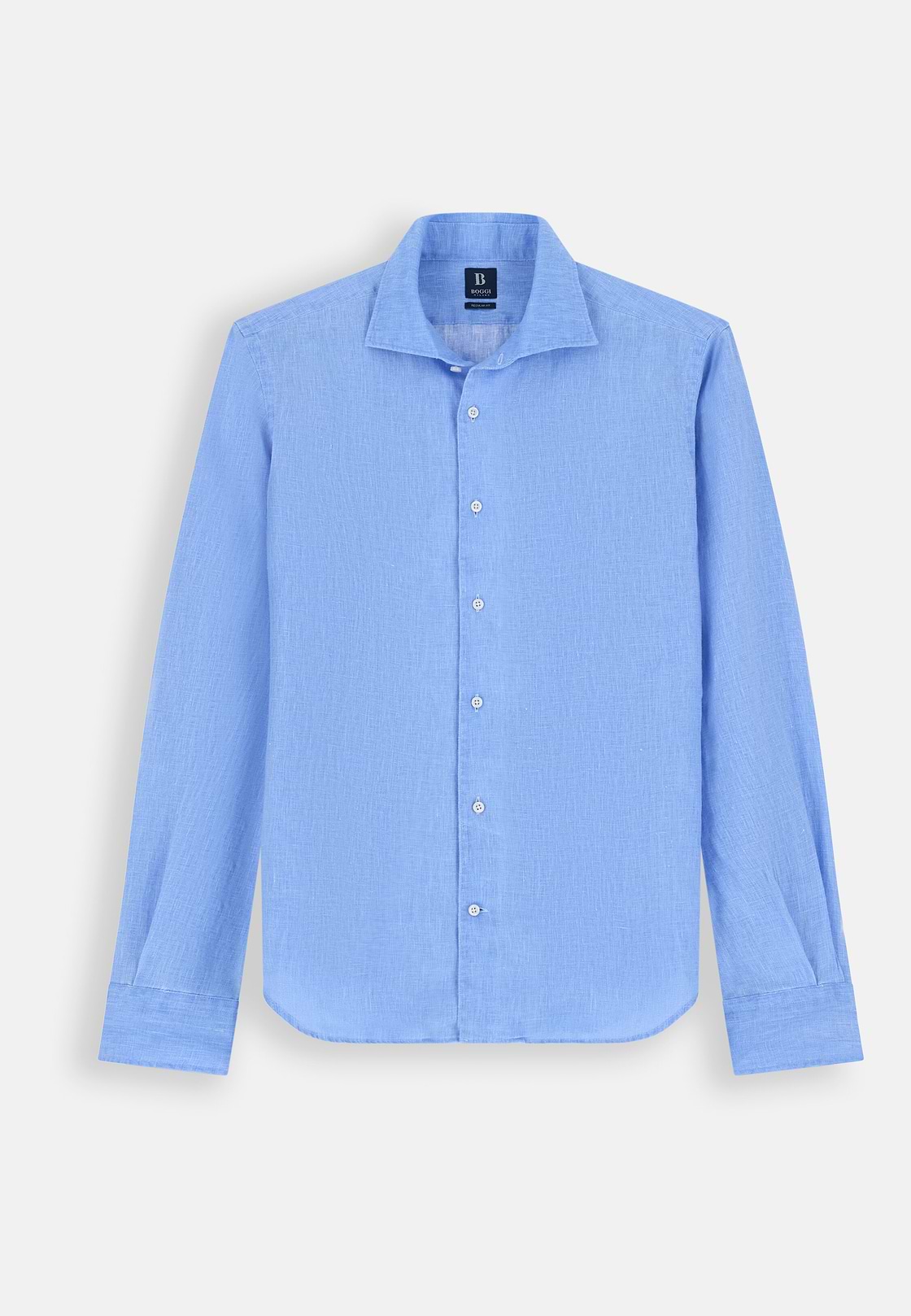 Chemise Bleu Clair En Lin Coupe Droite, , hi-res, 7