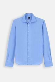 Chemise Bleu Clair En Lin Coupe Droite, , thumb, 7