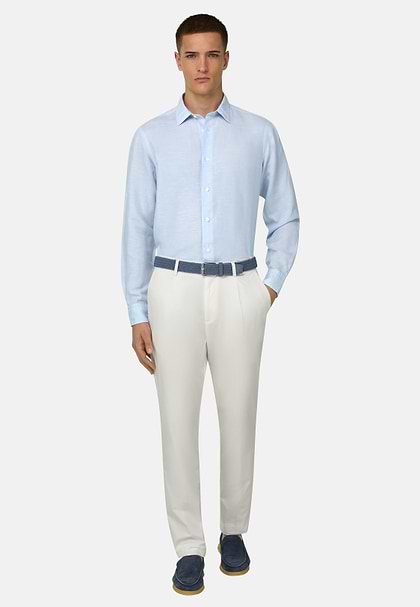 Regular Fit Tencel Linen Shirt, Light Blue, hi-res