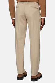 Stretch Cotton Trousers, Beige, hi-res