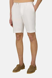 Bermuda En Coton Extensible, Blanc, thumb, 2