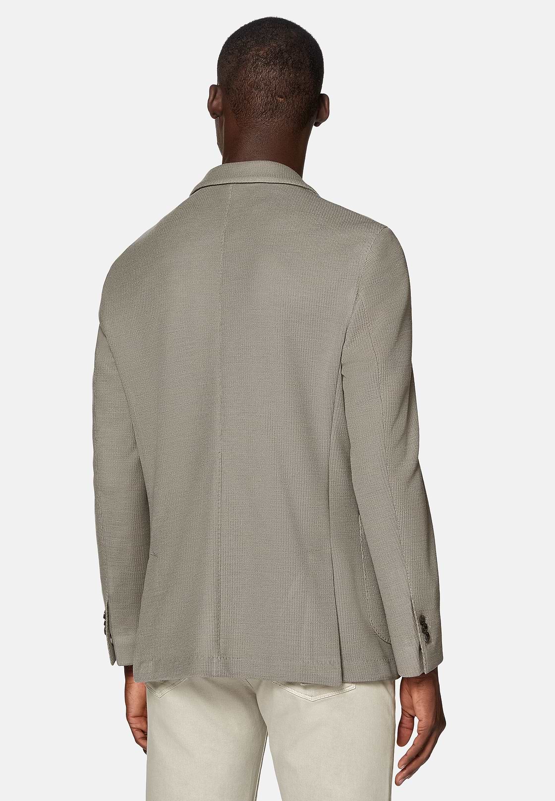Taupe Textured Wool Jersey Jacket, Taupe, hi-res