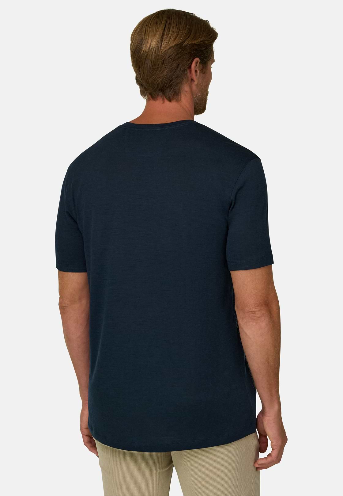 T-Shirt Jersey Cotton Tencel Blend, Navy blue, hi-res, 4