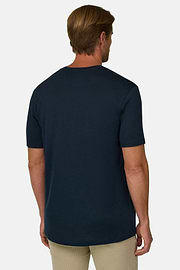 T-Shirt Jersey Cotton Tencel Blend, Navy blue, thumb, 4
