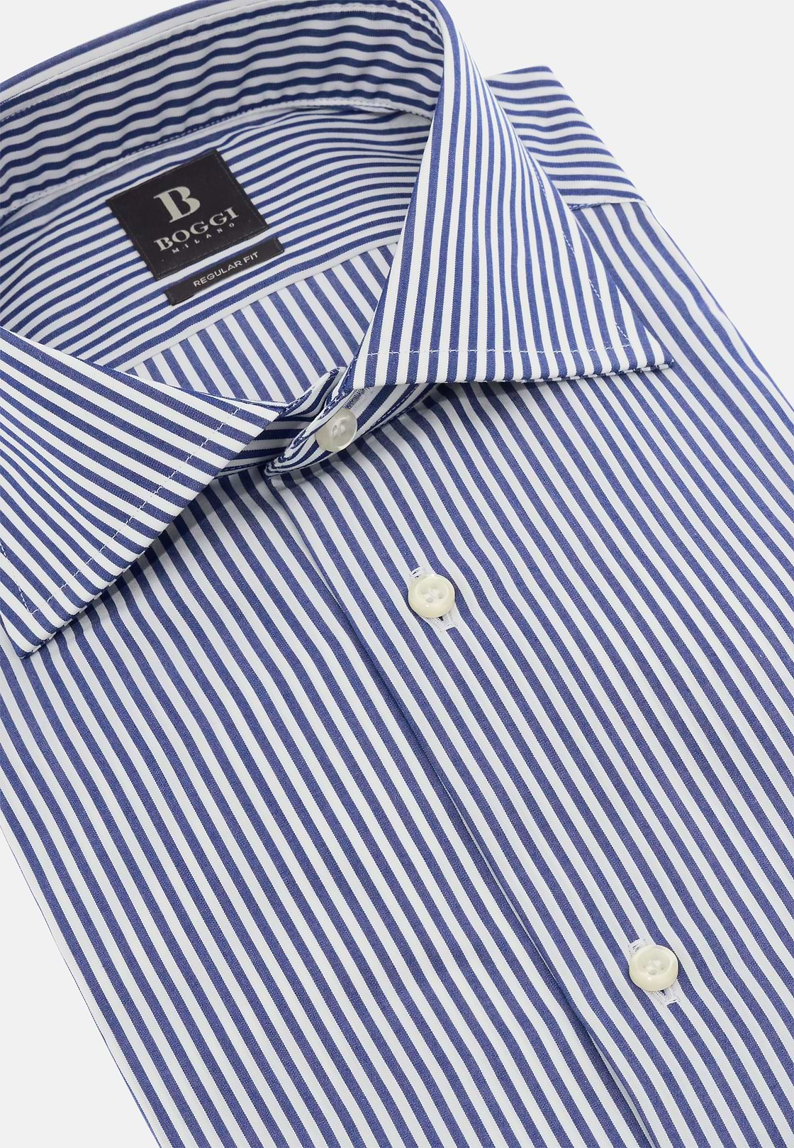 Regular Fit Cotton Poplin Shirt, Blue, hi-res, 5