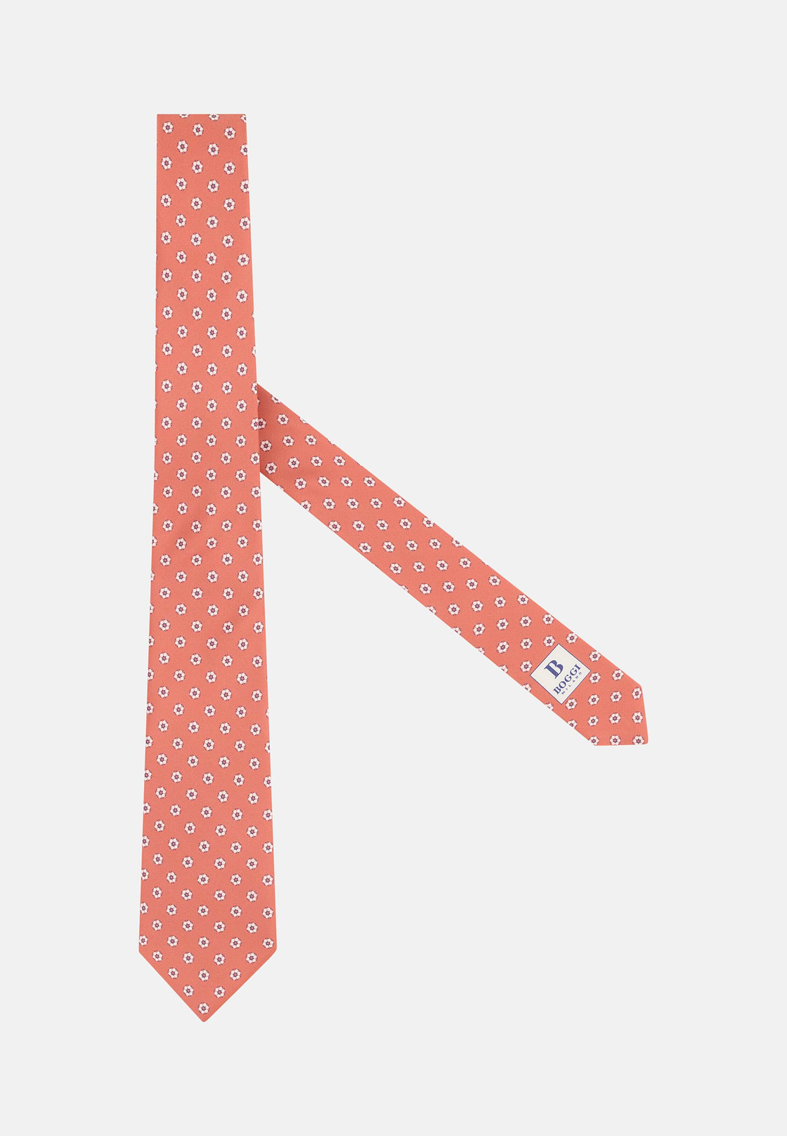 Men's Floral Silk Tie, Orange | Boggi Milano