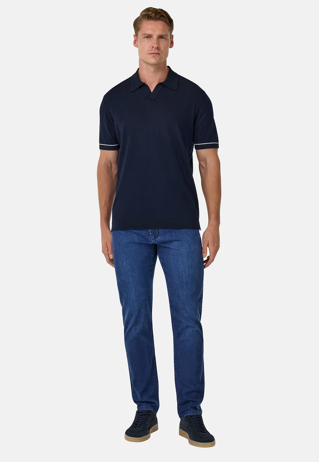 Jean Ultraléger Bleu Moyen En Denim Extensible, Bleu, hi-res
