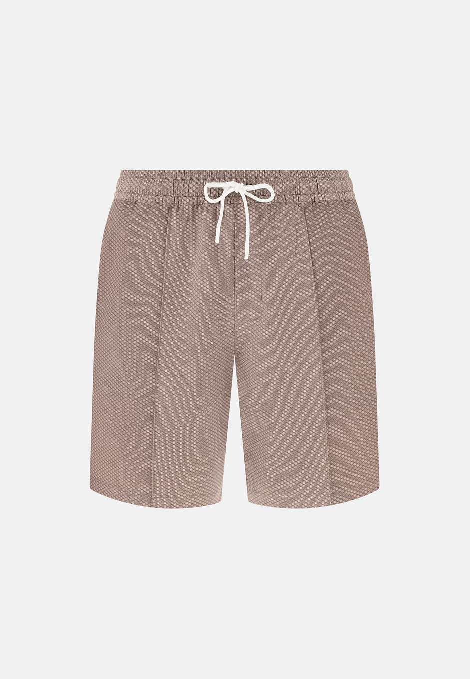 Swimsuit In Printed Technical Fabric, Mud, hi-res