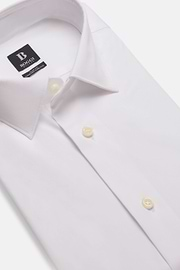 Slim Fit White Shirt in Stretch Cotton, White, hi-res