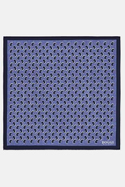 Pocket Square Micro Paisley Print Silk, Light Blue, thumb, 2