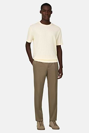 T-Shirt aus Baumwoll-Seiden-Strick, Creme, thumb, 2