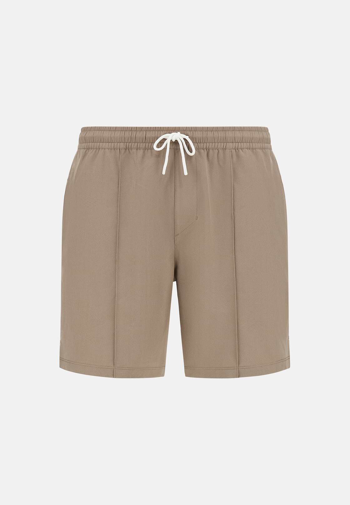 Maillot De Bain En Tissu Technique Imprimé, Beige, hi-res