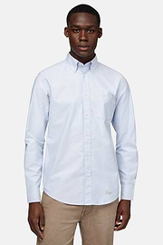 Chemise En Coton Oxford Bio Coupe Droite, Bleu clair, hi-res