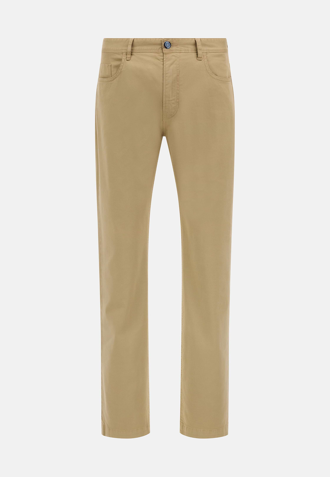Stretch Cotton 5-Pocket Trousers, Taupe, hi-res