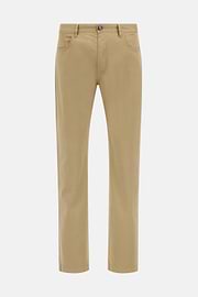 Stretch Cotton 5-Pocket Trousers, Taupe, hi-res