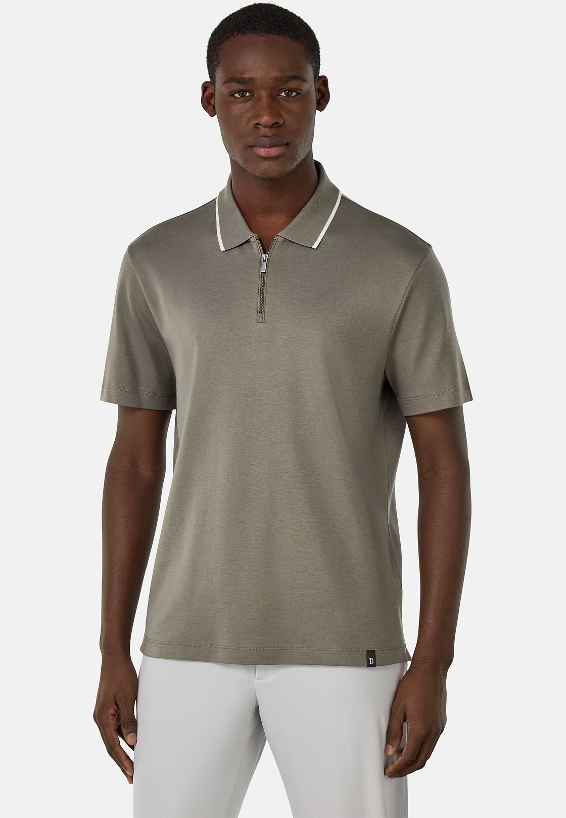 Half-Zip Jersey Polo Shirt, Military Green, hi-res