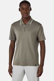 Half-Zip Jersey Polo Shirt, Military Green, hi-res