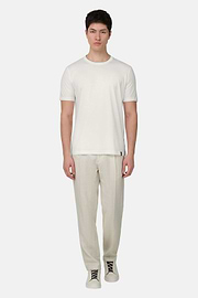 T-Shirt In Cotone Tencel, Bianco, thumb, 2