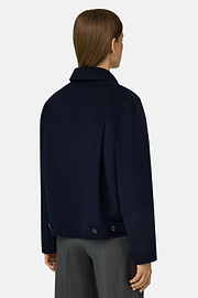 Blazer in Wool Pinstripe, Navy blue, thumb, 4