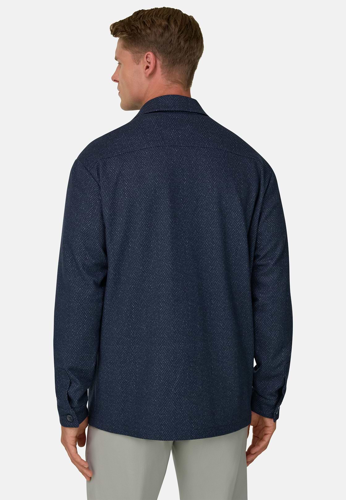 Shacket Herringbone Viscose Blend, Blue, hi-res, 4