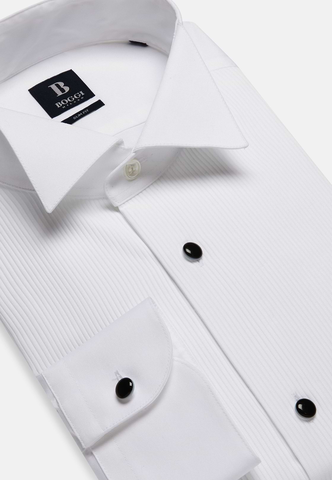 Camicia In Cotone Slim Fit, Bianco, hi-res, 5