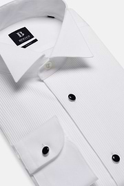 Camicia In Cotone Slim Fit, Bianco, thumb, 5