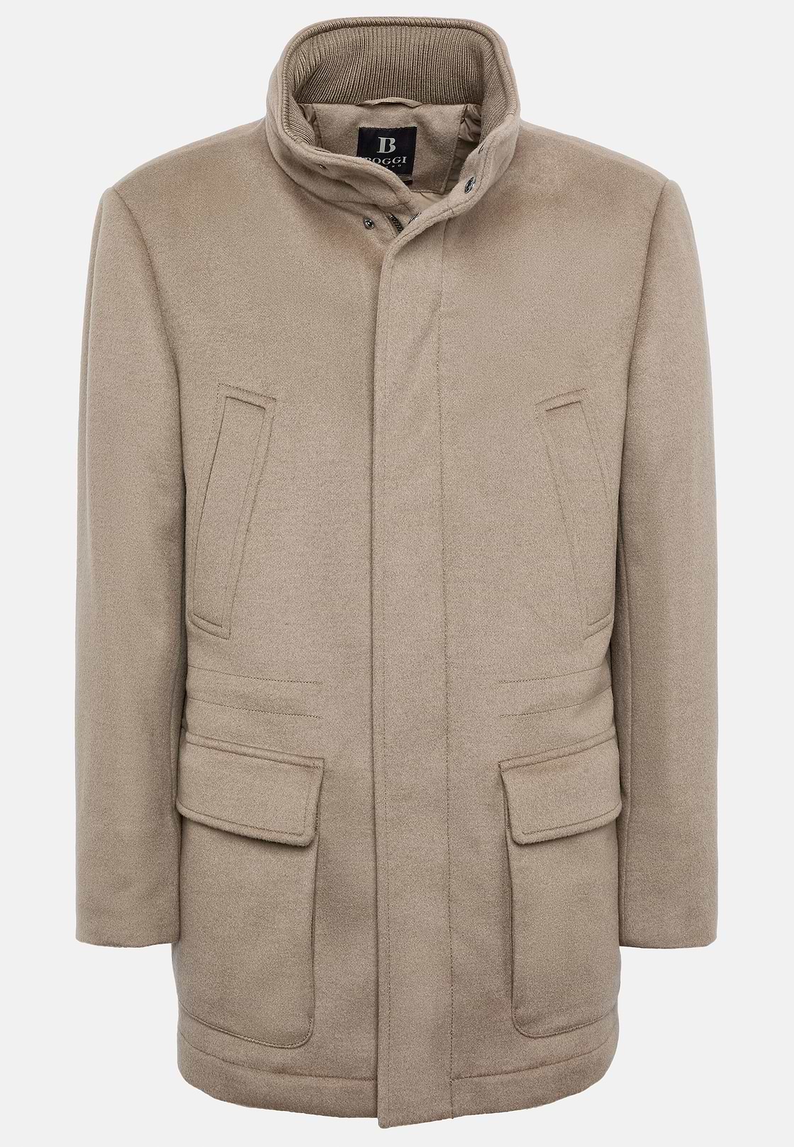 Car Coat Aus Kaschmir-Wolle, Gefüttert, Taupe, hi-res