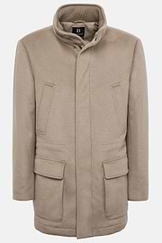 Car Coat Aus Kaschmir-Wolle, Gefüttert, Taupe, hi-res