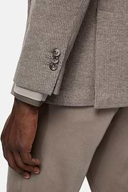 Veste Gris Tourterelle B Jersey En Mélange De Coton Et Laine, Taupe, hi-res