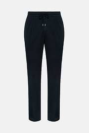 City Broek van Stretch Katoen Tencel, Navy blue, hi-res