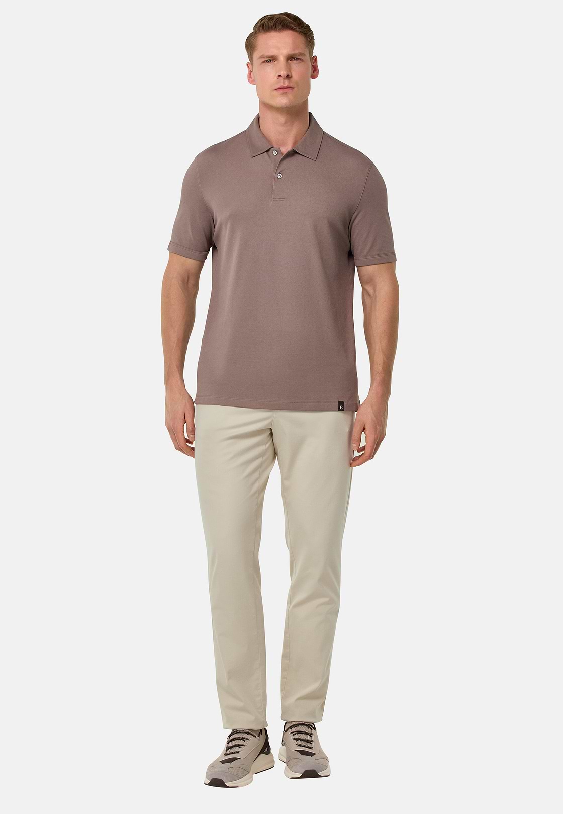 Stretch Cotton/Tencel Trousers, Sand, hi-res