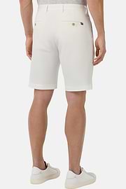Bermuda En Coton Tencel Extensible, Blanc, hi-res