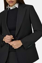 Chaqueta De Mezcla Lana Elástica, Negro, thumb, 4